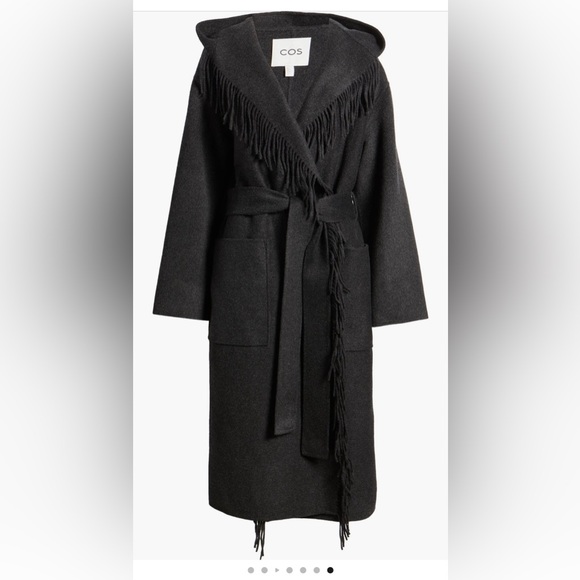 COS Jackets & Blazers - COS Black Fringe Belted Coat